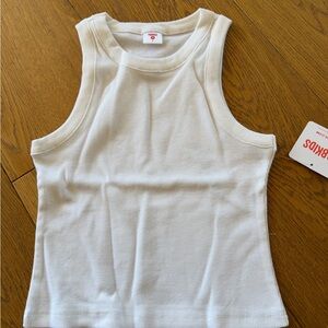Fabkids White Ribbed Tank Top